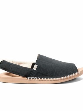 Reef Black Canvas Slingback Espadrille